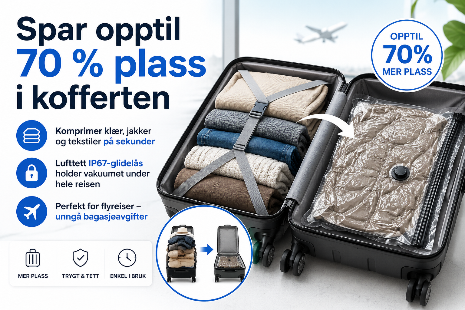 Derfor bør du reise med vakuum bag – spar plass og unngå bagasjeavgifter