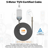 Thumbnail for Bærbar Elbillader Type 2 – 16A 3,5kW med WiFi og APP-styring | 1-faset | 5m kabel